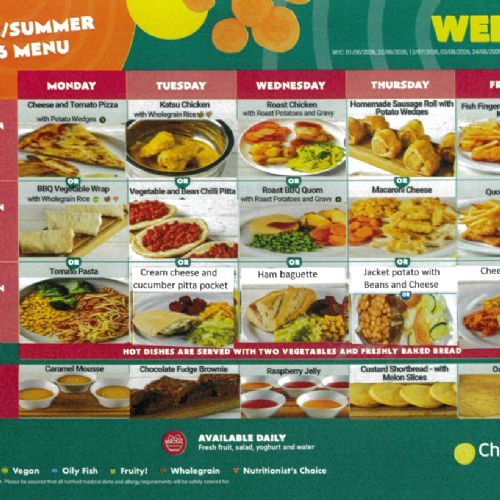 Menu April 2026 - October 2026